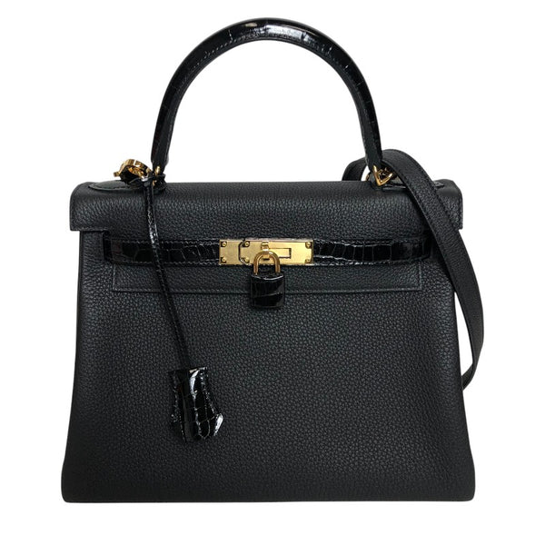 エルメス HERMES ケリー28 内縫い タッチ Z刻印 ブラック ゴールド金具 トゴ・ニロティカスリセ レディース ハンドバッグ