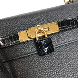 エルメス HERMES ケリー28 内縫い タッチ Z刻印 ブラック ゴールド金具 トゴ・ニロティカスリセ レディース ハンドバッグ