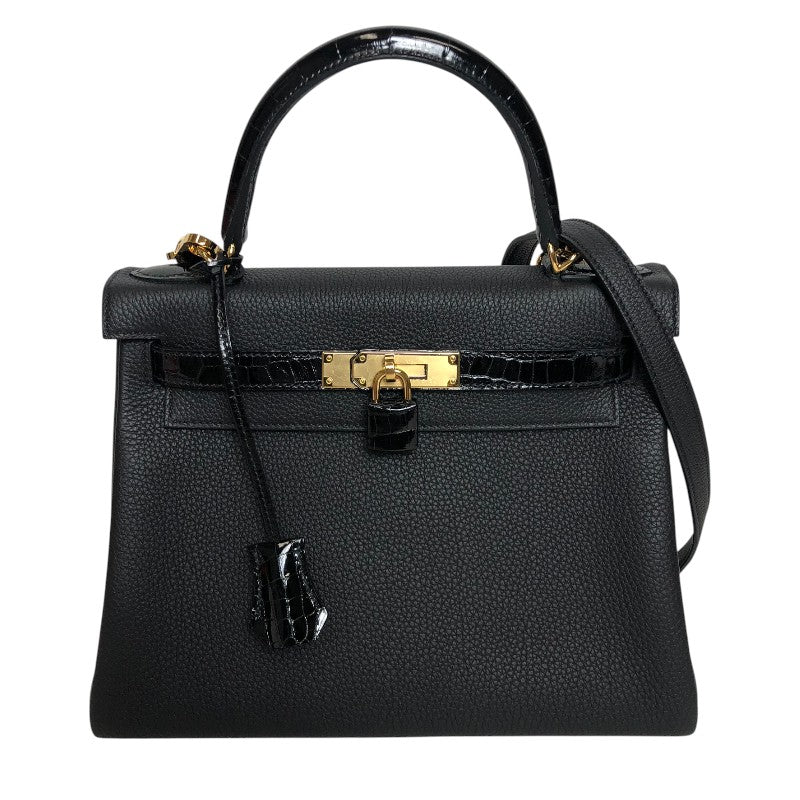 エルメス HERMES ケリー28 内縫い タッチ Z刻印 ブラック ゴールド金具 トゴ・ニロティカスリセ レディース ハンドバッグ