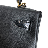 エルメス HERMES ケリー28 内縫い タッチ Z刻印 ブラック ゴールド金具 トゴ・ニロティカスリセ レディース ハンドバッグ