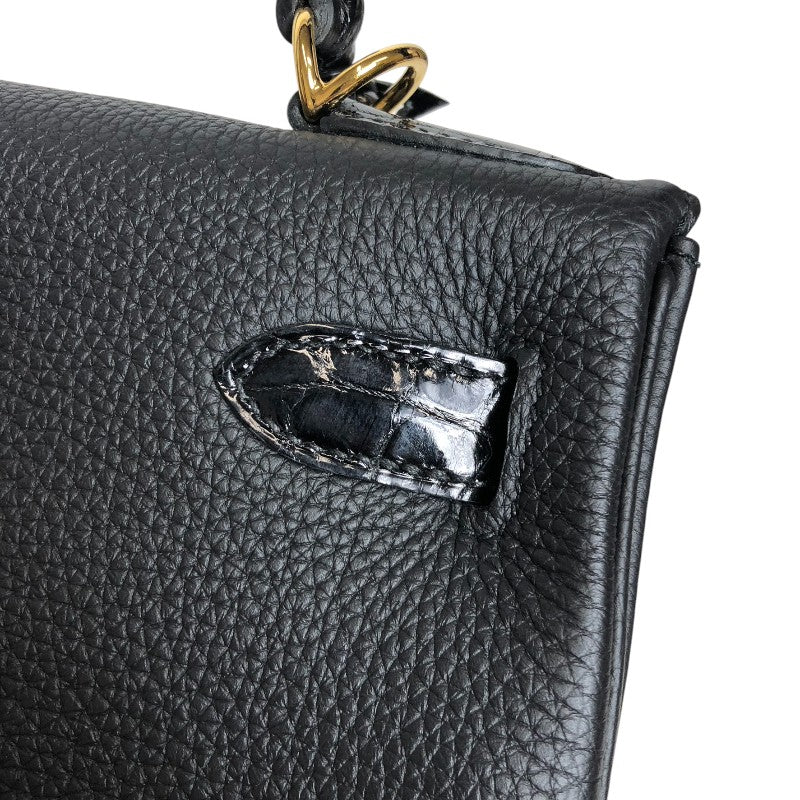 エルメス HERMES ケリー28 内縫い タッチ Z刻印 ブラック ゴールド金具 トゴ・ニロティカスリセ レディース ハンドバッグ