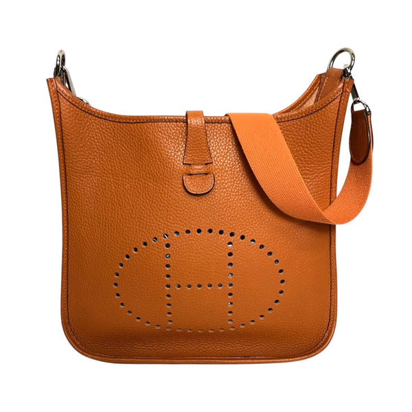 エルメス HERMES エヴリン1PM □H刻 オレンジ シルバー金具 トリヨンクレマンス レディース ショルダーバッグ
