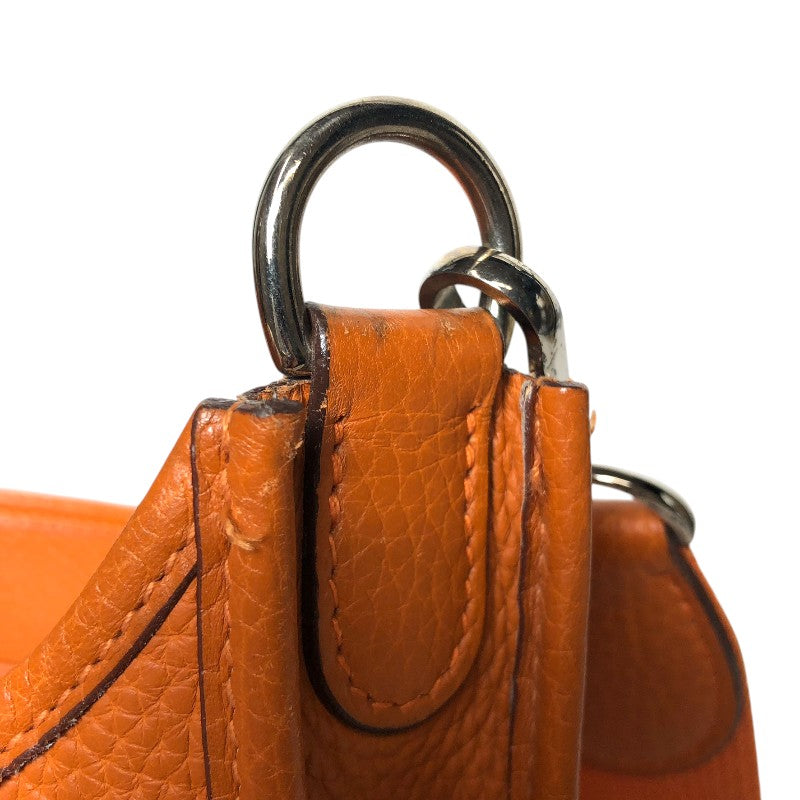 美品 1点モノ エルメス エヴリン ショルダー バック エルメス HERMES エヴリン1PM □H刻 オレンジ シルバー金具