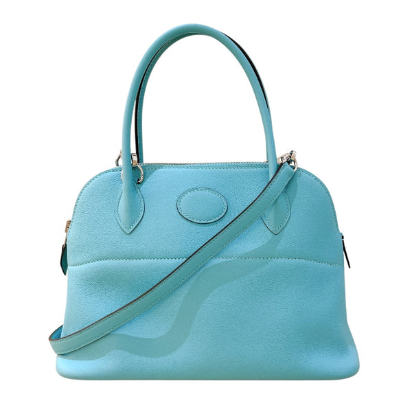 エルメス HERMES ボリード27 X刻 ブルーアトール/SV金具 スイフト レディース ハンドバッグ