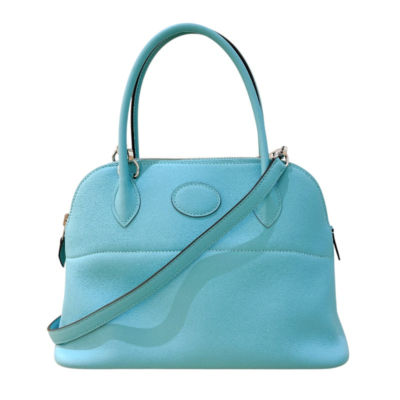 エルメス HERMES ボリード27 X刻 ブルーアトール/SV金具 スイフト レディース ハンドバッグ