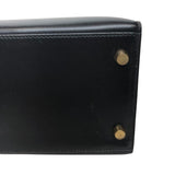 エルメス HERMES ケリー28 外縫い 〇Y刻 ブラック ゴールド金具 ボックスカーフ レディース ショルダーバッグ