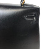 エルメス HERMES ケリー28 外縫い 〇Y刻 ブラック ゴールド金具 ボックスカーフ レディース ショルダーバッグ