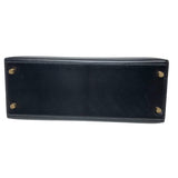 エルメス HERMES ケリー28 外縫い 〇Y刻 ブラック ゴールド金具 ボックスカーフ レディース ショルダーバッグ