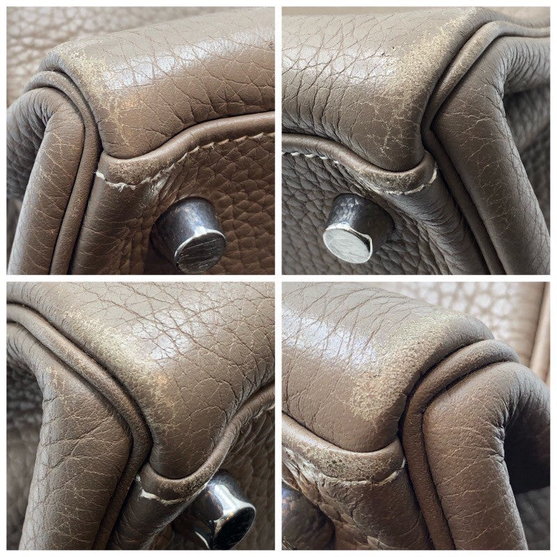 エルメス HERMES ケリー28　内縫い □J刻 エトゥープ×SV金具 トリヨン レディース ショルダーバッグ