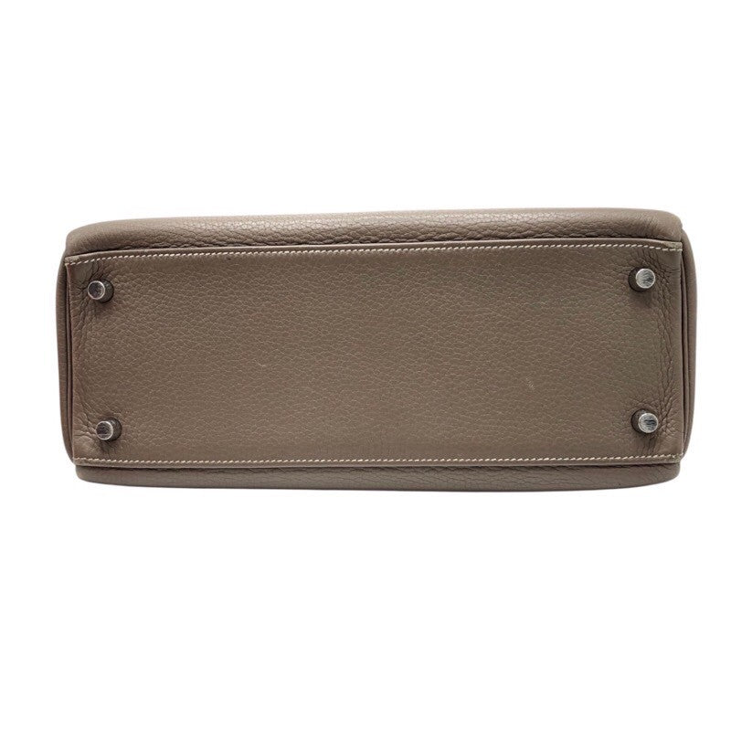 エルメス HERMES ケリー28　内縫い □J刻 エトゥープ×SV金具 トリヨン レディース ショルダーバッグ