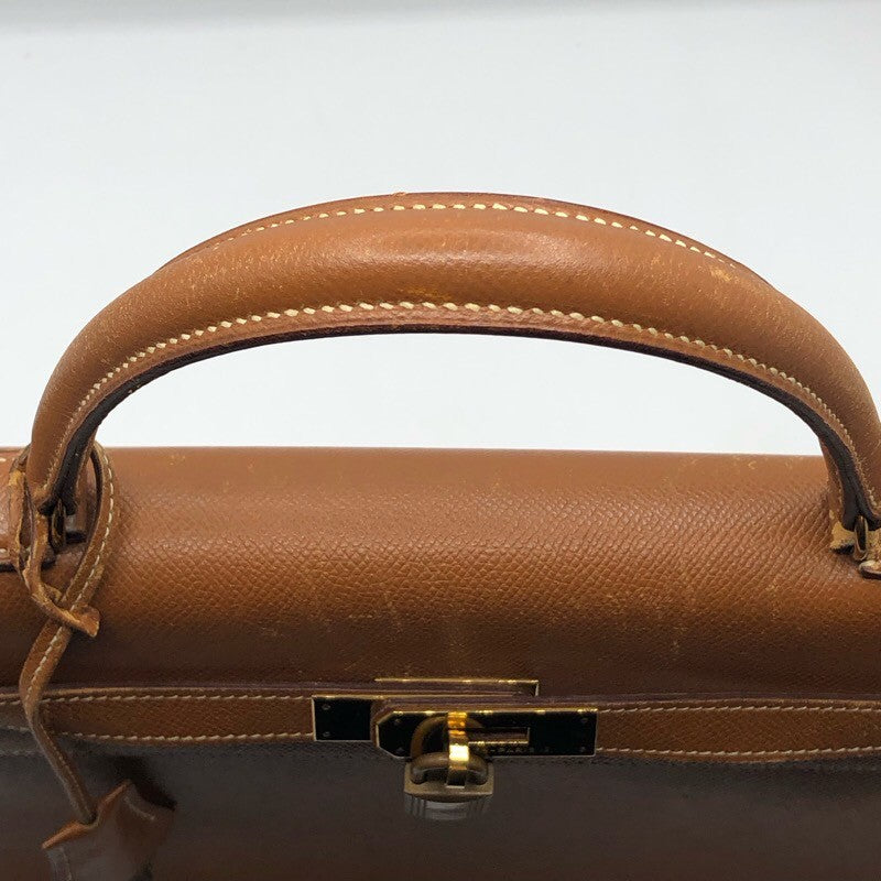 エルメス HERMES ケリー35　外縫い ◯S刻 ゴールド×GD金具 ヴォー・グレネ・クシュベル ユニセックス ショルダーバッグ