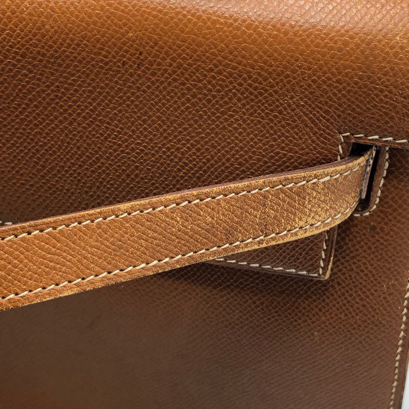 エルメス HERMES ケリー35　外縫い ◯S刻 ゴールド×GD金具 ヴォー・グレネ・クシュベル ユニセックス ショルダーバッグ