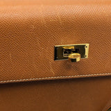 エルメス HERMES ケリー35　外縫い ◯S刻 ゴールド×GD金具 ヴォー・グレネ・クシュベル ユニセックス ショルダーバッグ