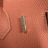 エルメス HERMES バーキン30 □Q刻 ロージー シルバー金具 トゴ レディース ハンドバッグ