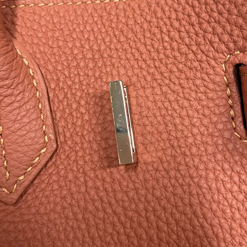 エルメス HERMES バーキン30 □Q刻 ロージー シルバー金具 トゴ レディース ハンドバッグ