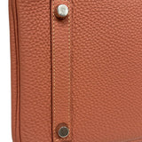 エルメス HERMES バーキン30 □Q刻 ロージー シルバー金具 トゴ レディース ハンドバッグ