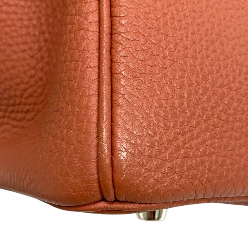 エルメス HERMES バーキン30 □Q刻 ロージー シルバー金具 トゴ レディース ハンドバッグ