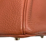 エルメス HERMES バーキン30 □Q刻 ロージー シルバー金具 トゴ レディース ハンドバッグ