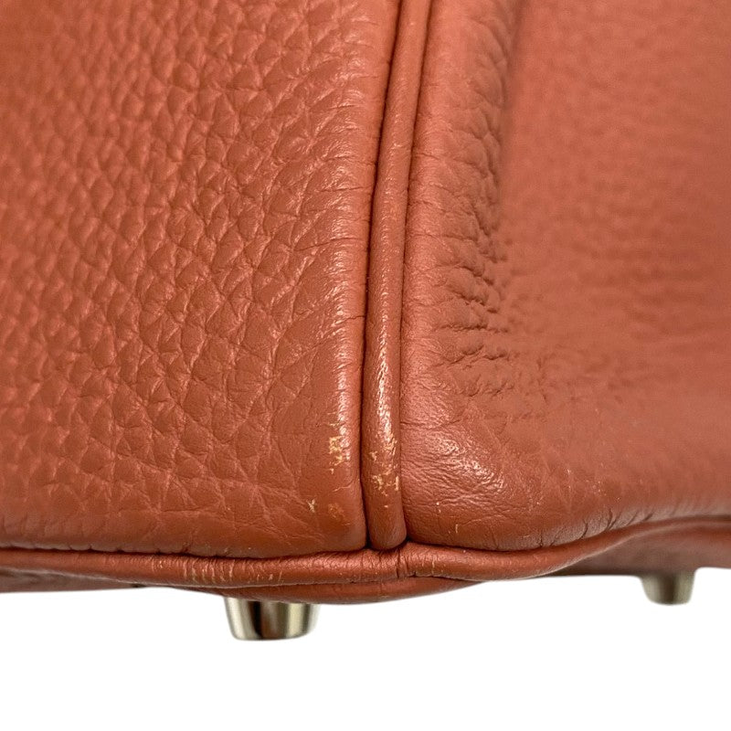 エルメス HERMES バーキン30 □Q刻 ロージー シルバー金具 トゴ レディース ハンドバッグ