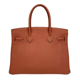 エルメス HERMES バーキン30 □Q刻 ロージー シルバー金具 トゴ レディース ハンドバッグ