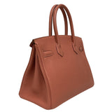 エルメス HERMES バーキン30 □Q刻 ロージー シルバー金具 トゴ レディース ハンドバッグ