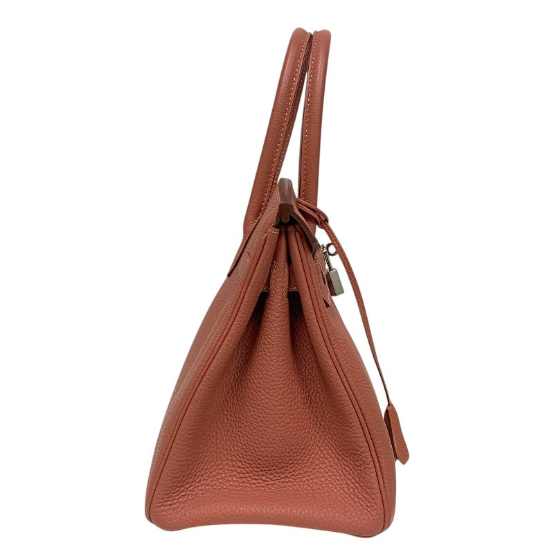 エルメス HERMES バーキン30 □Q刻 ロージー シルバー金具 トゴ レディース ハンドバッグ