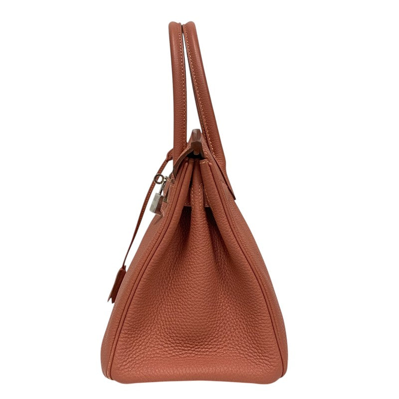 エルメス HERMES バーキン30 □Q刻 ロージー シルバー金具 トゴ レディース ハンドバッグ