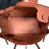 エルメス HERMES バーキン30 □Q刻 ロージー シルバー金具 トゴ レディース ハンドバッグ