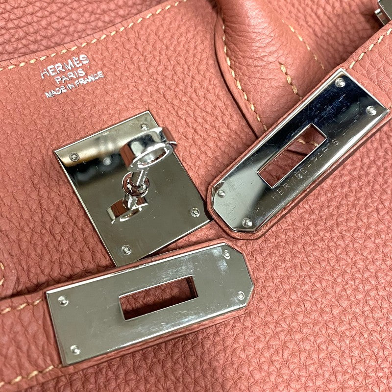 エルメス HERMES バーキン30 □Q刻 ロージー シルバー金具 トゴ レディース ハンドバッグ