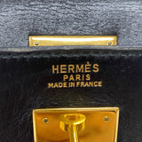 エルメス HERMES ケリー32 縫外い ○T刻印 ブラック ゴールド金具 ボックスカーフ レディース ハンドバッグ