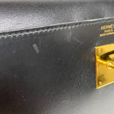 エルメス HERMES ケリー32 縫外い ○T刻印 ブラック ゴールド金具 ボックスカーフ レディース ハンドバッグ