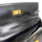 エルメス HERMES ケリー32 縫外い ○T刻印 ブラック ゴールド金具 ボックスカーフ レディース ハンドバッグ