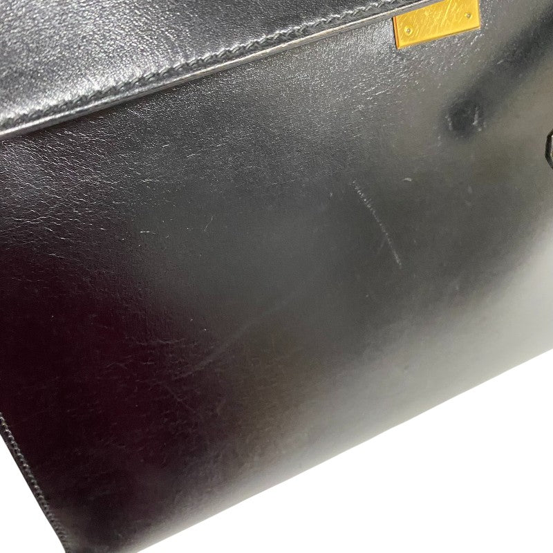 エルメス HERMES ケリー32 縫外い ○T刻印 ブラック ゴールド金具 ボックスカーフ レディース ハンドバッグ