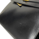 エルメス HERMES ケリー32 縫外い ○T刻印 ブラック ゴールド金具 ボックスカーフ レディース ハンドバッグ