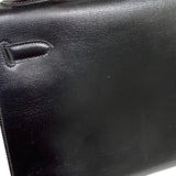 エルメス HERMES ケリー32 縫外い ○T刻印 ブラック ゴールド金具 ボックスカーフ レディース ハンドバッグ