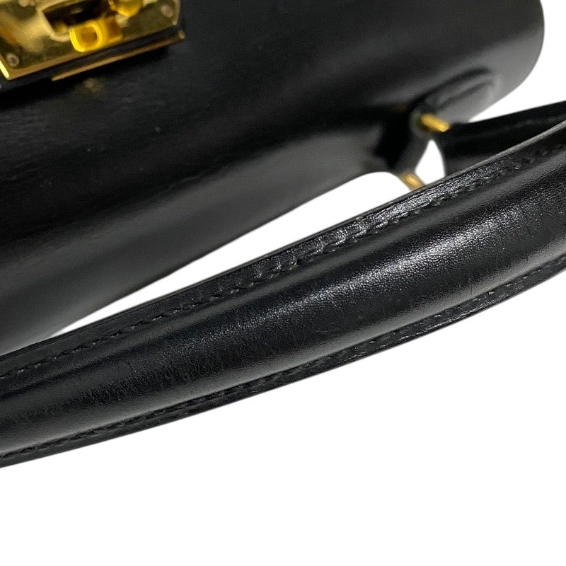 エルメス HERMES ケリー32 縫外い ○T刻印 ブラック ゴールド金具 ボックスカーフ レディース ハンドバッグ