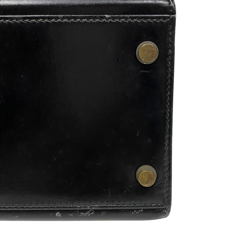 エルメス HERMES ケリー32 縫外い ○T刻印 ブラック ゴールド金具 ボックスカーフ レディース ハンドバッグ