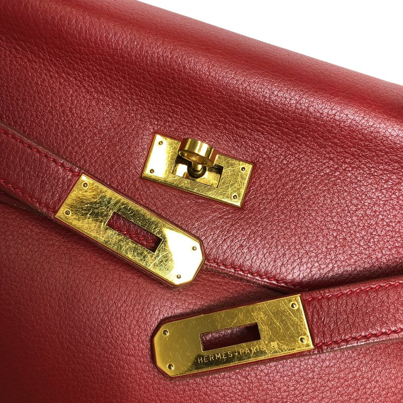 エルメス HERMES ケリー32 外縫い □B刻 ルージュヴィフ ゴールド金具 ヴォーガリバー レディース ハンドバッグ