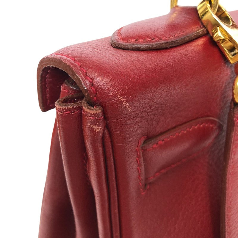 エルメス HERMES ケリー32 外縫い □B刻 ルージュヴィフ ゴールド金具 ヴォーガリバー レディース ハンドバッグ