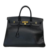 エルメス HERMES バーキン40 ○Z刻印 ブラック ゴールド金具 アルデンヌ レディース ハンドバッグ
