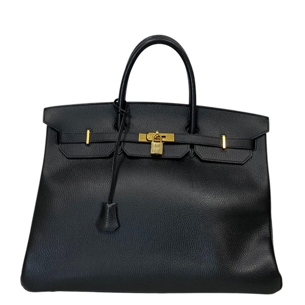エルメス HERMES バーキン40 ○Z刻印 ブラック ゴールド金具 アルデンヌ レディース ハンドバッグ
