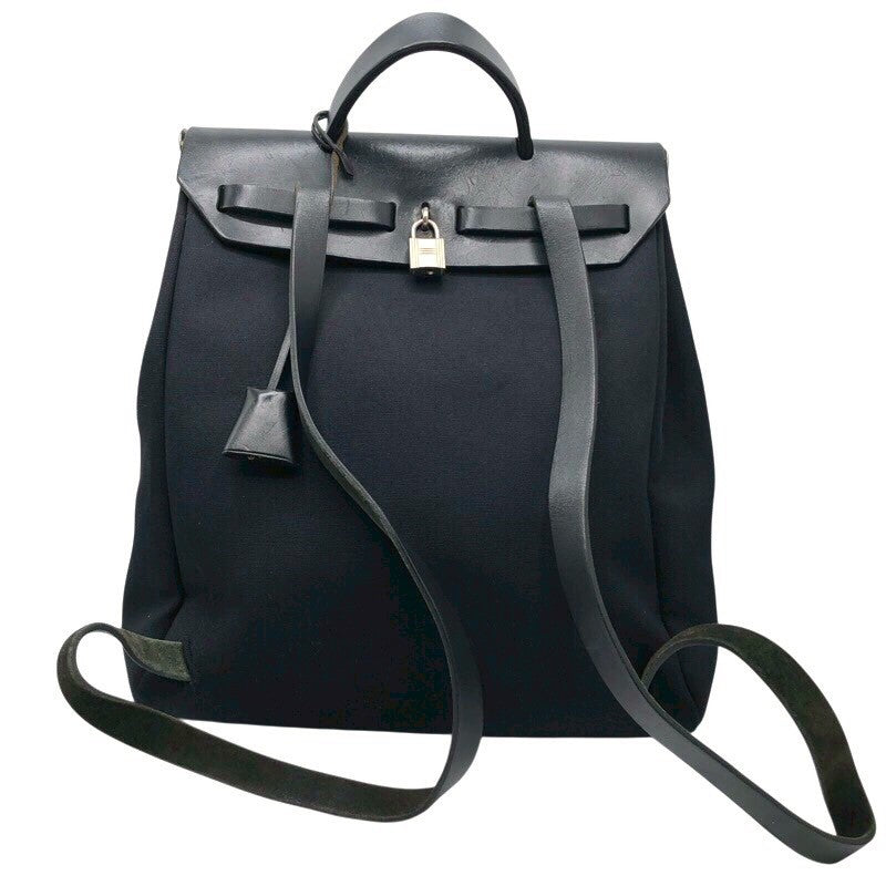 エルメス HERMES エールバッグアドPM □D刻 ブラック×SV金具 トワルオフィシェ/ヴァッシュハンター レディース リュック・デイパック