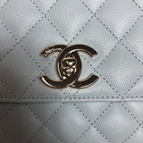 シャネル CHANEL ココハンドル29 A92991 ライトブルー ゴールド金具 キャビアスキン レディース ハンドバッグ
