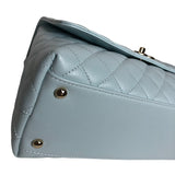 シャネル CHANEL ココハンドル29 A92991 ライトブルー ゴールド金具 キャビアスキン レディース ハンドバッグ