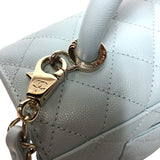 シャネル CHANEL ココハンドル29 A92991 ライトブルー ゴールド金具 キャビアスキン レディース ハンドバッグ