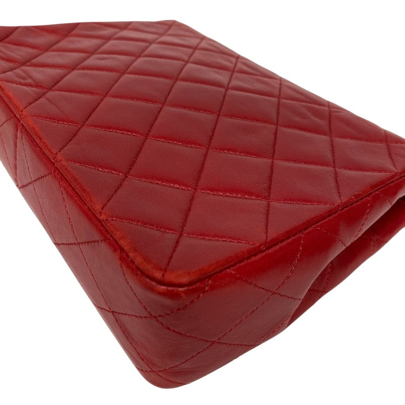 シャネル CHANEL マトラッセ チェーンショルダーバッグ 1番台 レッド ゴールド金具 ラムスキン レディース ショルダーバッグ