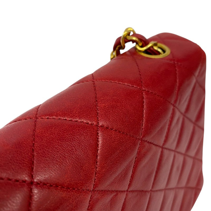 シャネル CHANEL マトラッセ チェーンショルダーバッグ 1番台 レッド ゴールド金具 ラムスキン レディース ショルダーバッグ