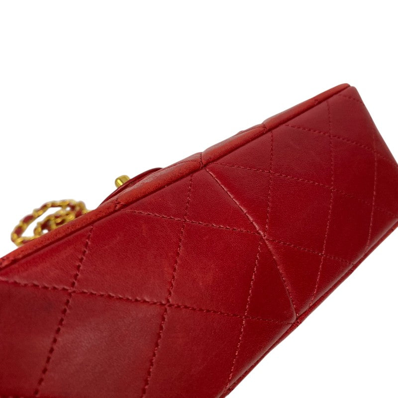 シャネル CHANEL マトラッセ チェーンショルダーバッグ 1番台 レッド ゴールド金具 ラムスキン レディース ショルダーバッグ