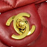 シャネル CHANEL マトラッセ チェーンショルダーバッグ 1番台 レッド ゴールド金具 ラムスキン レディース ショルダーバッグ