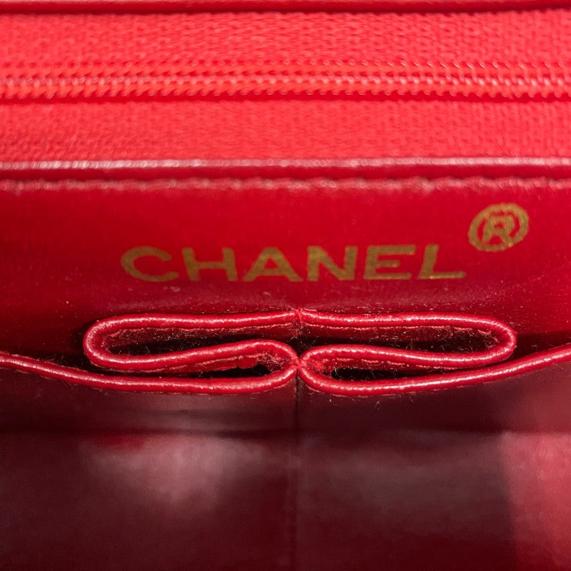 シャネル CHANEL マトラッセ チェーンショルダーバッグ 1番台 レッド ゴールド金具 ラムスキン レディース ショルダーバッグ